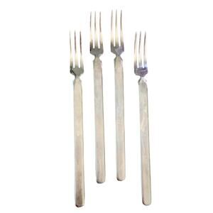 Knobler Cocktail Forks Vintage MCM 6" Lot 4 Stainless Steel Japan Seafood Relish
